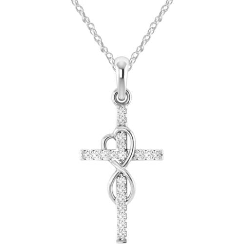 Unique Fashion Jewelry Infinity 8 Bit Minimalist Luck Cross Pendant Necklace Best Friend Chain Necklaces For Women Gift