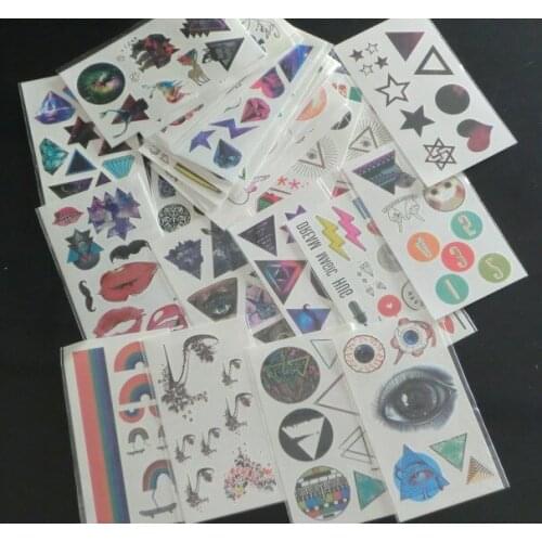 New Arrive factory hot sale Mixed Type Temporary tattoo sticker water transfer tattoo 50sheet/lot 7.3*13.2cm