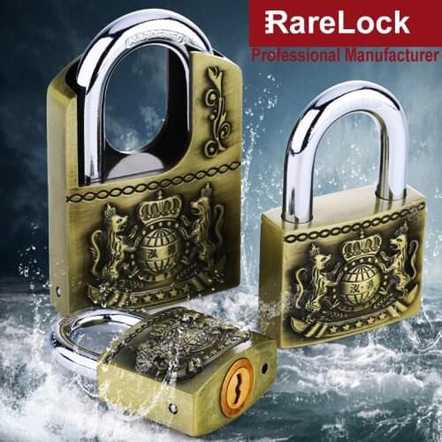 Antique Padlock for Garden Gate Home Door Warehouse Car Jewelry Box Electric Cabinet Drawer Gym Locker 4 Keys Rarelock MS539 h