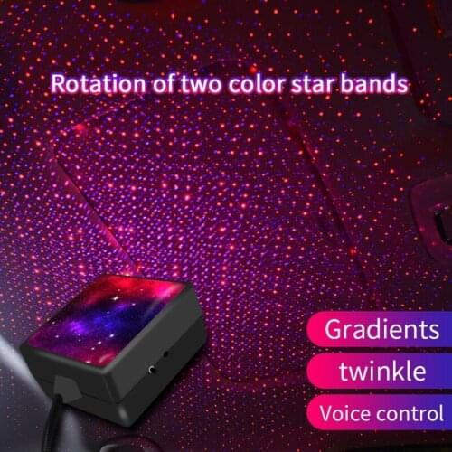 USB Car Interior Roof Atmosphere Starrry Sky Lamp LED Projector Star Night Light R3MD