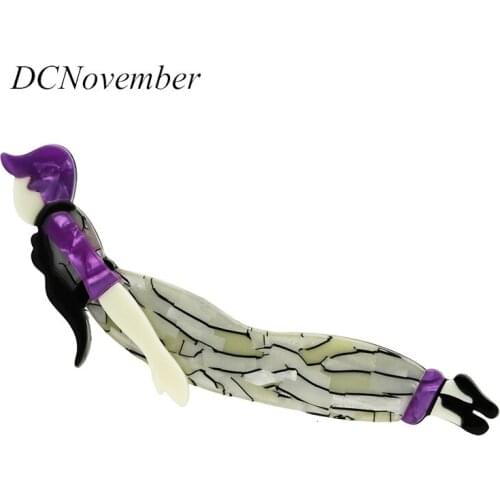 Woman Acrylic Ballerina Long Lapel Pin Female Brooch New Girl Icon Resin Brooches Pins Jewelry DCNovember