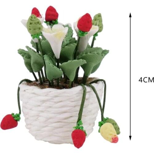 1pc Dollhouse Flower Pot, Miniature Fairy Garden Ornament, for DIY Fairy Garden Dollhouse Decor, Mini Potted Plant Flowers Pot