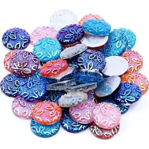 16mm 40/100 Piece Flower surface Flatback Resin Rhinestones Big Strass Gems Beads For DIY Scrapbooking Garment Shoes Crafts
