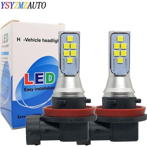 2PCS/Set H8/H11 Lamps Super Bright For Cars Headlight Bulbs 12SMD 3535CHIP DRL Day Running Light Bulb 6500k Fog Light Auto 12V