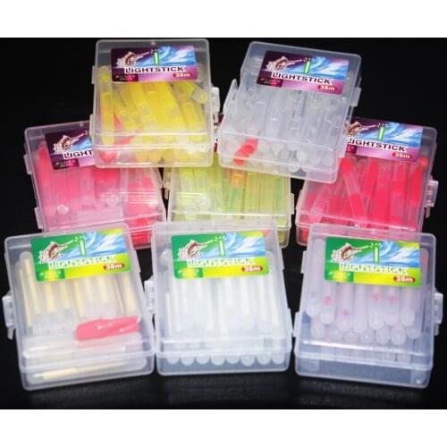 20pcs/bag 4.5*40mm Fishing Float Fluorescent Lightstick Light Night Float Rod Lights Dark Glow Stick For Fishing Float