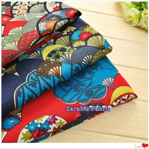 3pcs 25*35cm Japanese Fan Linen Cotton Fabric Tissue Kids Bedding Sofa Sewing Textiles Tilda Doll Diy Patchwork Quilt Telas