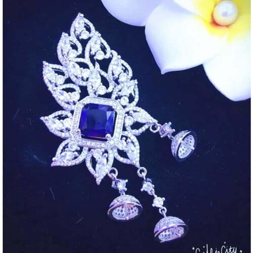 38x70mm Classic Zircon Flower Accessories Sweater Chain, Necklace Accessories