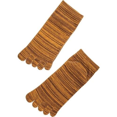 5 Pairs Female Cotton Five Finger Socks Short Tube Stripe Leisure Fashion 5 Toe Socks Colorful Novelty Socks