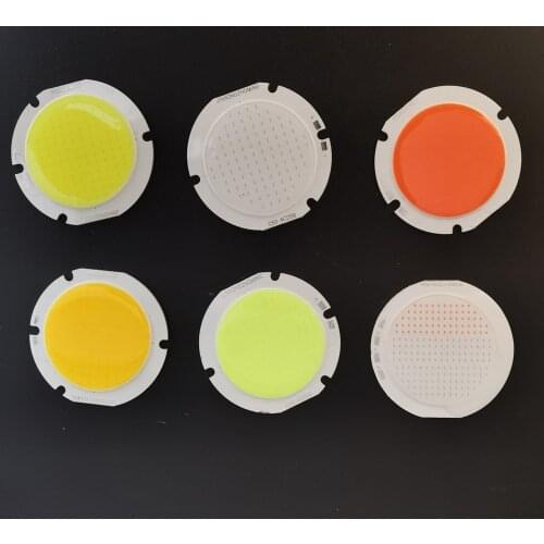 50mm RGB LED COB Light Chip Module 12V Round On Board 50W Bulb Led White Blue Red Green Color Lamp for Decor Lighting Dimmer