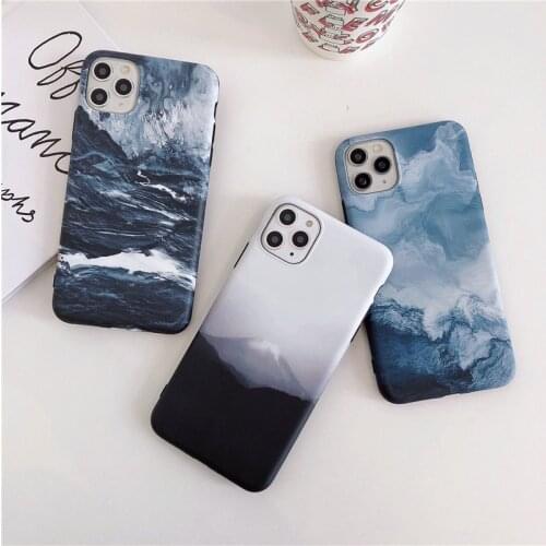 Nature Landscape Phone Case for iPhone 11 Pro Max for iPhone 12 Ocean Waves Mountain for iPhone 7 8 Plus X XS XR XSMax 12 mini