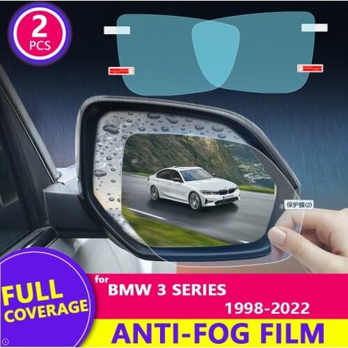 For BMW 3 Series E46 E90 F30 G20 1998 - 2022 Rearview Mirror Film HD Anti-Fog Rainproof Auto Mirror Sticker Car Accessories
