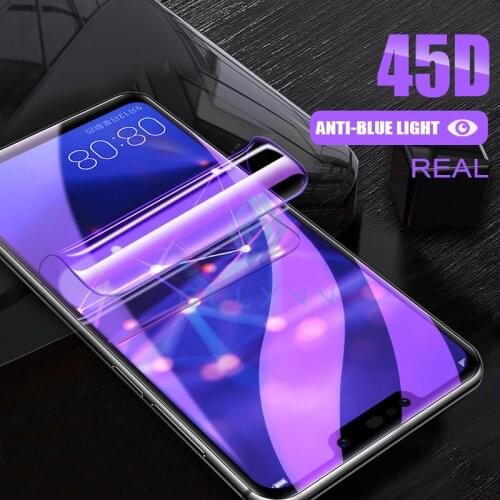 45D Anti Blue Light Full Cover Screen Protector For Huawei P30 P40 Pro Protective Hydrogel Film On Honor 20 30 S 9X 10 19 Lite