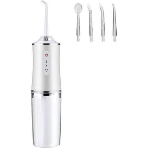 Oral Irrigator Water Flosser Portable USB 220ML Water Tank Three Modes IPX7 Waterproof Dental Teeth Cleaner With 4Pcs Nozzles