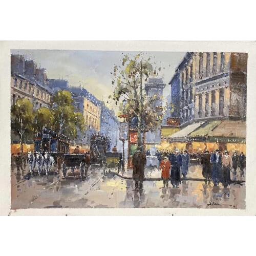 Tot SELL City Thick Knife Living Room Restaurant Interior Decoration Picture Wall Art Hand Painted Oil Painting