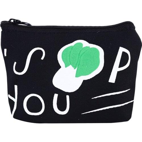 Purse Coin Holder Wallet Change Case Money Bags Pouch Key Card Canvas Women Zipper Square Casual Small Mini Pochette