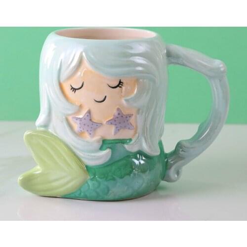 Cute mug super cute personality creative cartoon ceramic water cup girl heart home coffee milk cup childrens birthday gift