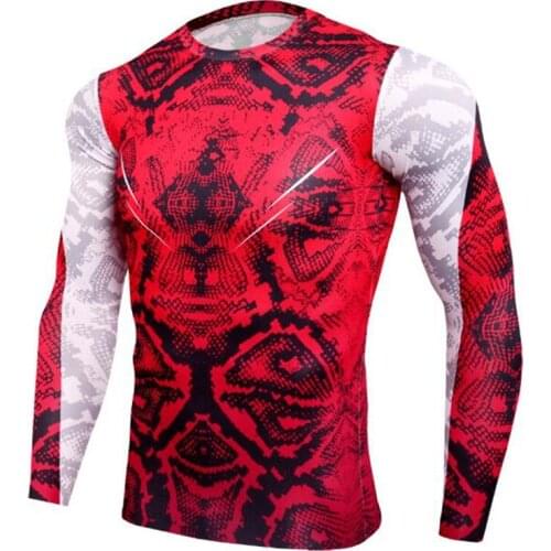 Men Fitness Running T Shirt Male Fashion Cycling Mens Compression Shirts Skin Tight Bodybuilding Thermal Sports Workout T Shirt