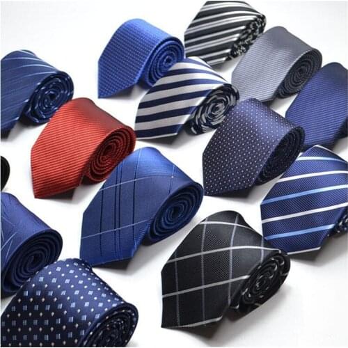 New Formal Men Suit Ties Classic Polyester Plaid Dots Party Necktie Fashion Slim 6CM Wedding Business Male Casual