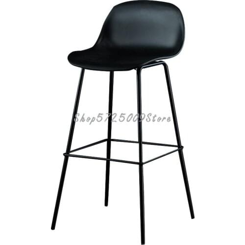 Nordic Simple Family Bar Chair Modern Iron High Chair Plastic Back Creative Bar Chair Island Bar Stool