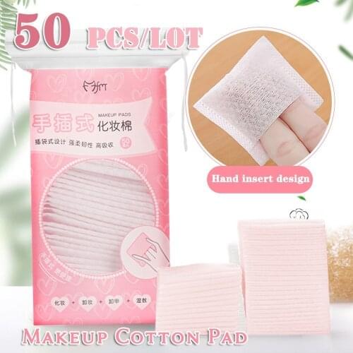 50Pcs/Bag Disposable Makeup Cotton Wipes Soft Makeup Remover Cotton Pads Ultrathin Facial Cleansing Paper Wipe Make Up Tool