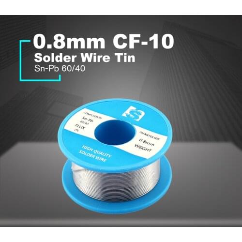Solder Wire Tin 0.8mm CF-10 Sn-Pb 60/40 Flux 2% Lead Roll Clean Rosin Welding Core Soldering Wire Flux Reel Tube 50g