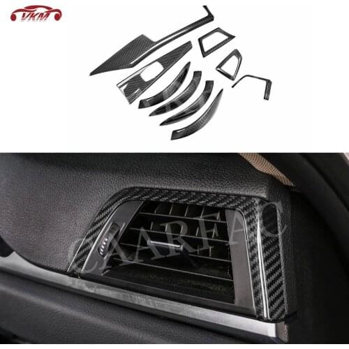 Dry Carbon Fiber Center Console Trim AC Outlet Trim Stickers Door Handle Covers For BMW 3 Series GT F34 2016-19 F30 2013-15