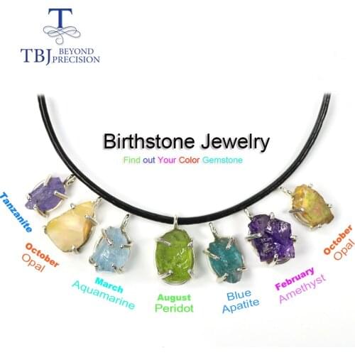 2020 Colorful Gemstone Rough Pendant Handmade Jewelry Nautral Opal pendant leather chord necklace 925 sterling silver birthstone