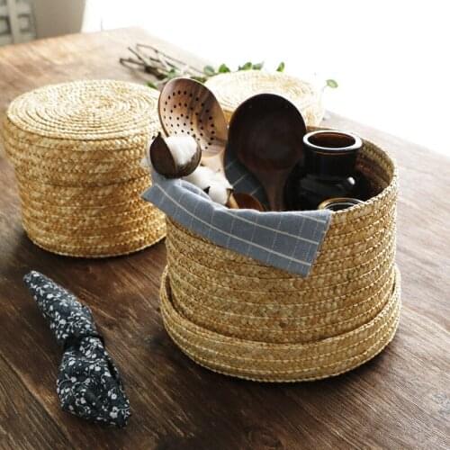 Rattan Wicker Baskets Organizer for Cosmetics Laundry Storage Flower Pots Decorative Garden Pots and Planters Kitchen Fruit Bowl