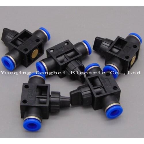 HVFF-06 pneumatic hand valve air pressure switch quick hose connector 6mm hose fitting