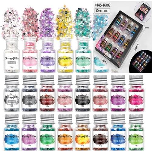 12/18/24 pots Gift Box UV Epoxy Resin Mold Filling Sequins Nail art Makeups DIY Making Jewelry Supplies for jewelry Components