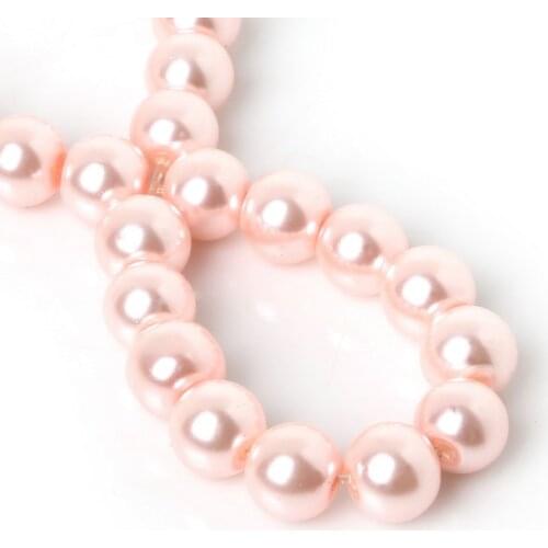 Hot 4mm 6mm 8mm 10mm Round Ball Loose Glass Pearl Spacer Beads Pink color For Fashion Necklace Bracelet Jewelry DIY