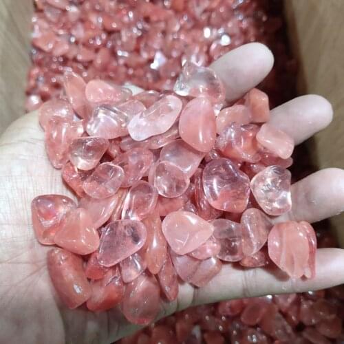 Sizes Watermelon Red Natural Mixed Quartz Crystal Stone Rock Gravel Specimen Tank Decor Natural Stones And Minerals