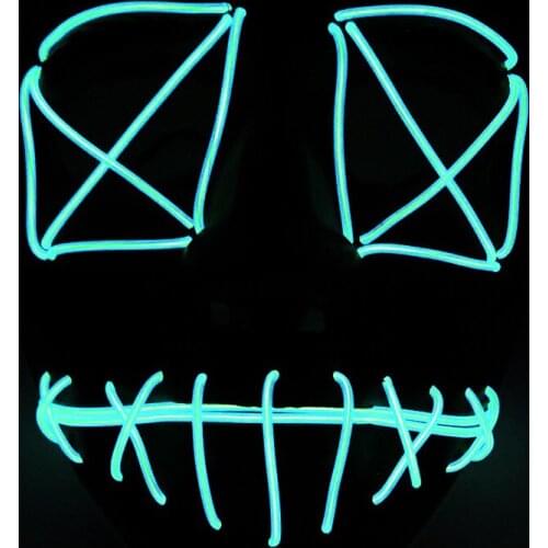Glowing Grimace Mask Costume Decor Party Supplies EL Wire Mask For Carnival Halloween