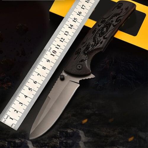 Self-defense Tactical Folding Knife Sharp and Durable Multifunctional Outdoor Hunting Knife Fashion All Black Pocket Knife