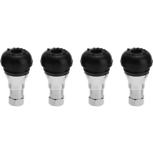 VODOOL 4pcs Car Tire Valve Caps Car Chrome Rubber Tubeless Wheel Tyre Tire Valve Stem Cap Covers Auto Wheel Accessories