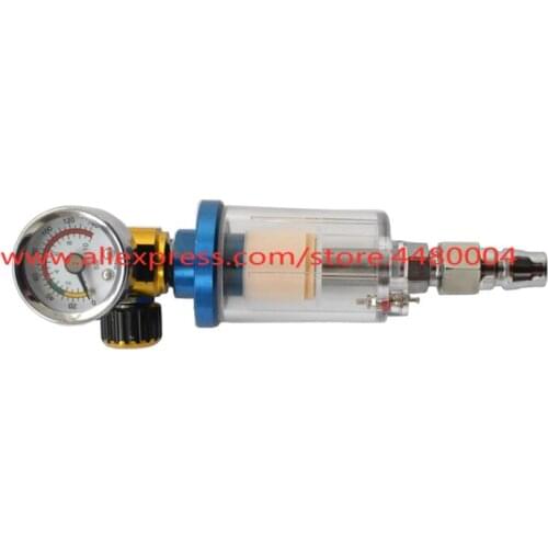 Air Pressure Regulator Aluminum Alloy Spray Gun Pressure Gauge Regulator In-Line Water Trap Filter Pneumatic Tools
