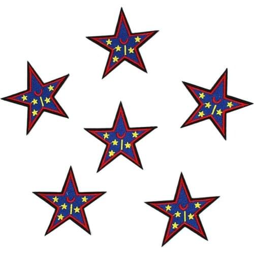 10pcs/lot Embroidered Star Stickers DIY Sewing Garments Jeans Coats Applique Iron On Backpack Badge Handmade Patches Supplier