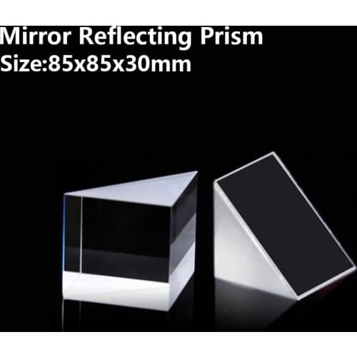 Mirror Reflecting prism Isosceles right angle optical glass visual angle Detection prism Reflecting slope 90° 85x85x30mm