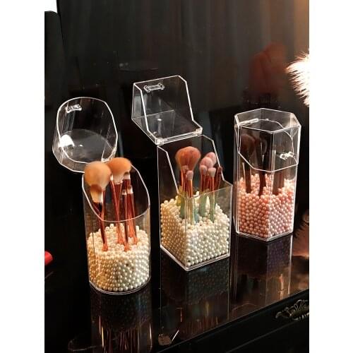 Pearl Clear Acrylic Cosmetic Organizer Makeup Brush Container Storage Box Holder Lipstick Storage Container Pencil Clear Box
