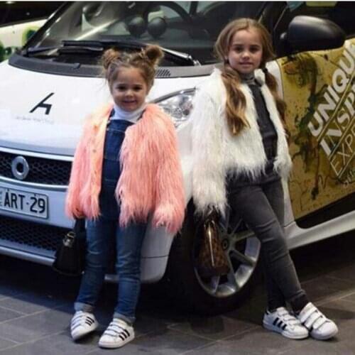 Winter Fashion Baby Girl Faux Fur Coat Long Sleeve Jacket Children Fur Coats Kids Windbreak Children Clothes Outfit Plus Size