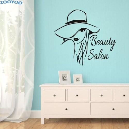ZOOYOO Beauty Salon Wall Sticker Sexy Girl Home Decor Removable Waterproof Living Room Wall Art Murals Decoration