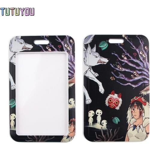 1pcs PC2818 Anime Girl Tribal Princess Lanyard Card Holder Student Hanging Neck Phone Lanyard Badge Subway Access Card Holder