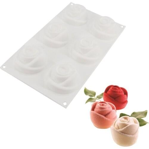 1pcs silicone Flower Shape 6 Cavity Cake Mold Of Cakes Decorating Tools Chocolate Desserts Ice Cream molds