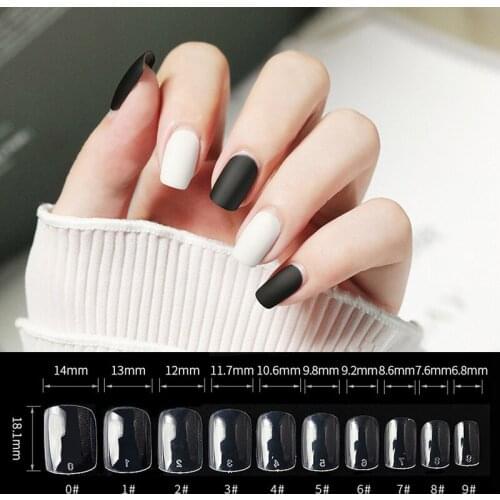 100pcs/box Short Nails Square Fake Nails Acrylic Nails Set Full Cover False Nail Tips Manicure Faux Nails Nails press on nails