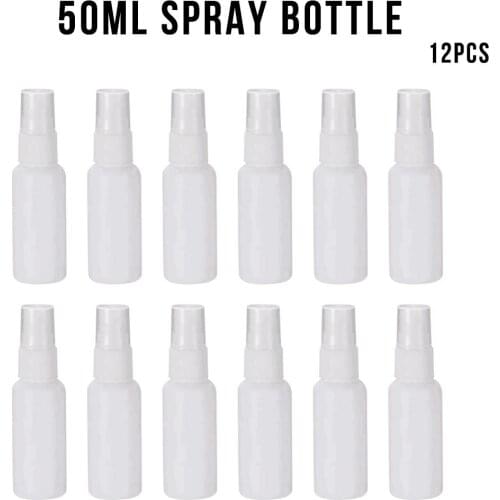 12pcs Liquid Spray Bottle Portable Mist Spray Pot Polypropylene Reusable Empty Bottle Pumps perfume bottle cosmetiquera 50ML