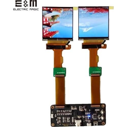 2.9 inch 2K 2880*1440 120Hz Dual LCD Screen DP to MIPI Monitor for AR VR MR HMD Headset Display DIY Kits Support Windows MAC