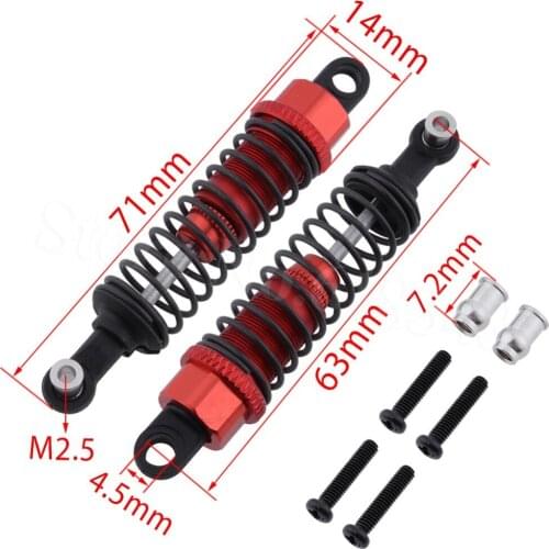 2Pcs For 1/18 Revel 24540 Scorch Hobbico Dromida 71mm Aluminum Alloy Shock Absorber Damper BX/MT/SC4.18 Truck Monster