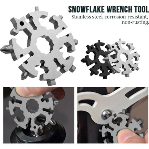 20 In 1 Car Stainless Steel Multifunction Tool Snowflake Mini Portable Tool Screwdriver Bottle Opener Car Repair Tools