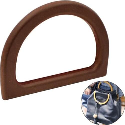 2019 1Pcs D-shaped Wooden DIY Handbag Handle Purse Frame High Quality Wooden Handle Replacement Bag Accessories Purse Supplies