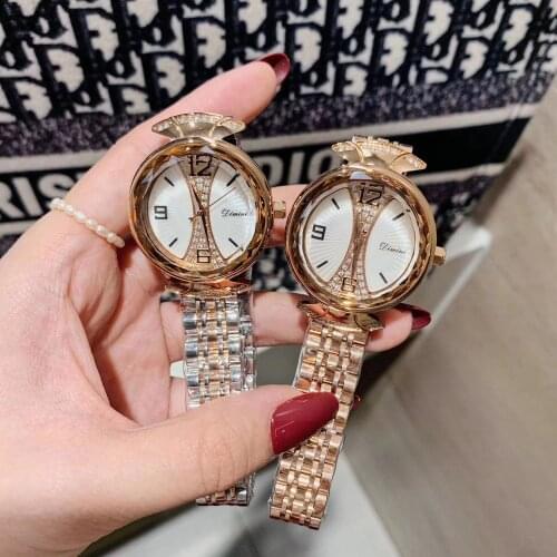 2020 New Design Guangzhou Landmark Canton Tower Crystals Watches for Women Multi Faceted Real Leather Wrist watch Quartz Watches